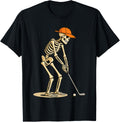 Halloween Skeleton Golf Costume, Men Spooky Season Golf T-Shirt