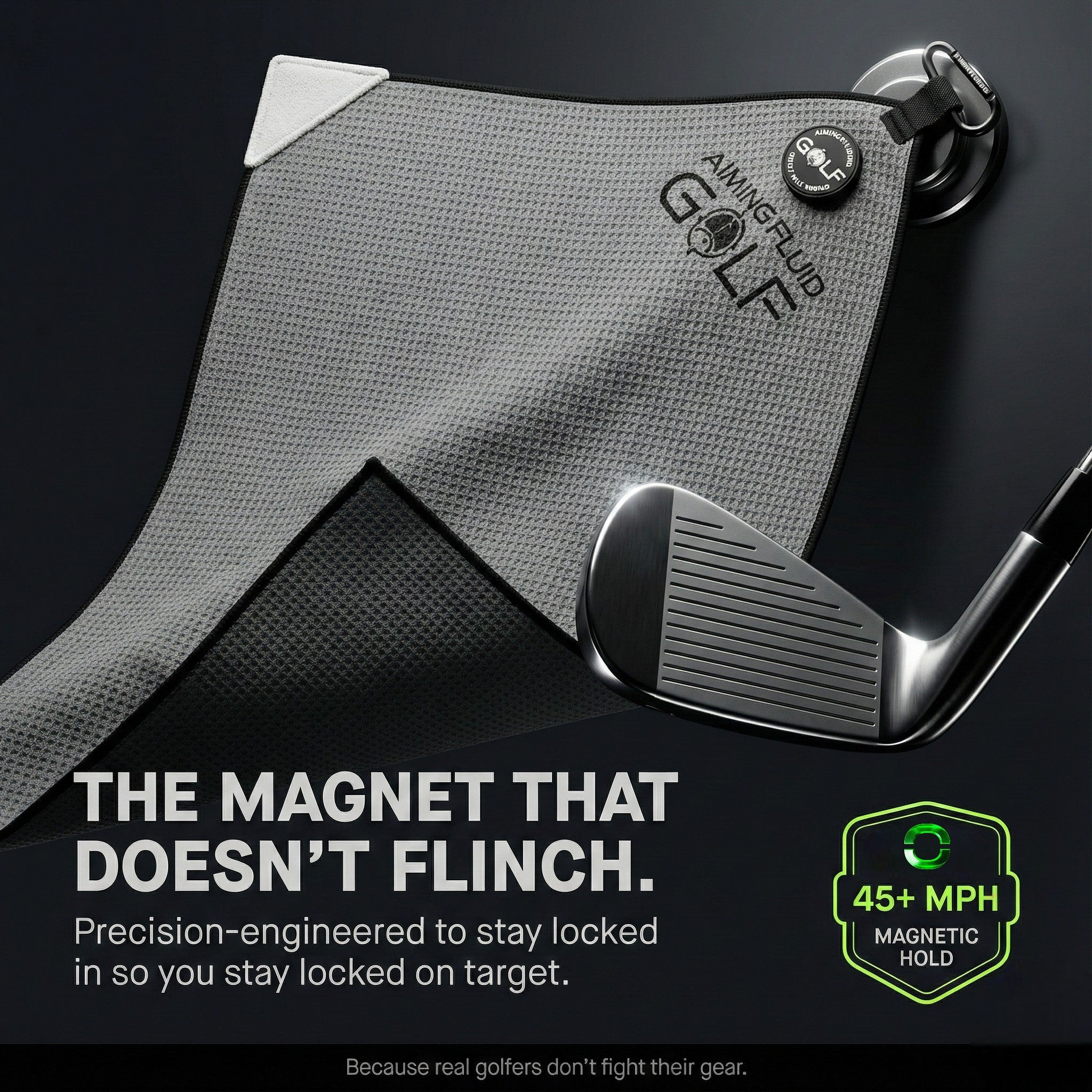 Magna-Anchor™ Magnetic Golf Towel – Stubby (16×24)