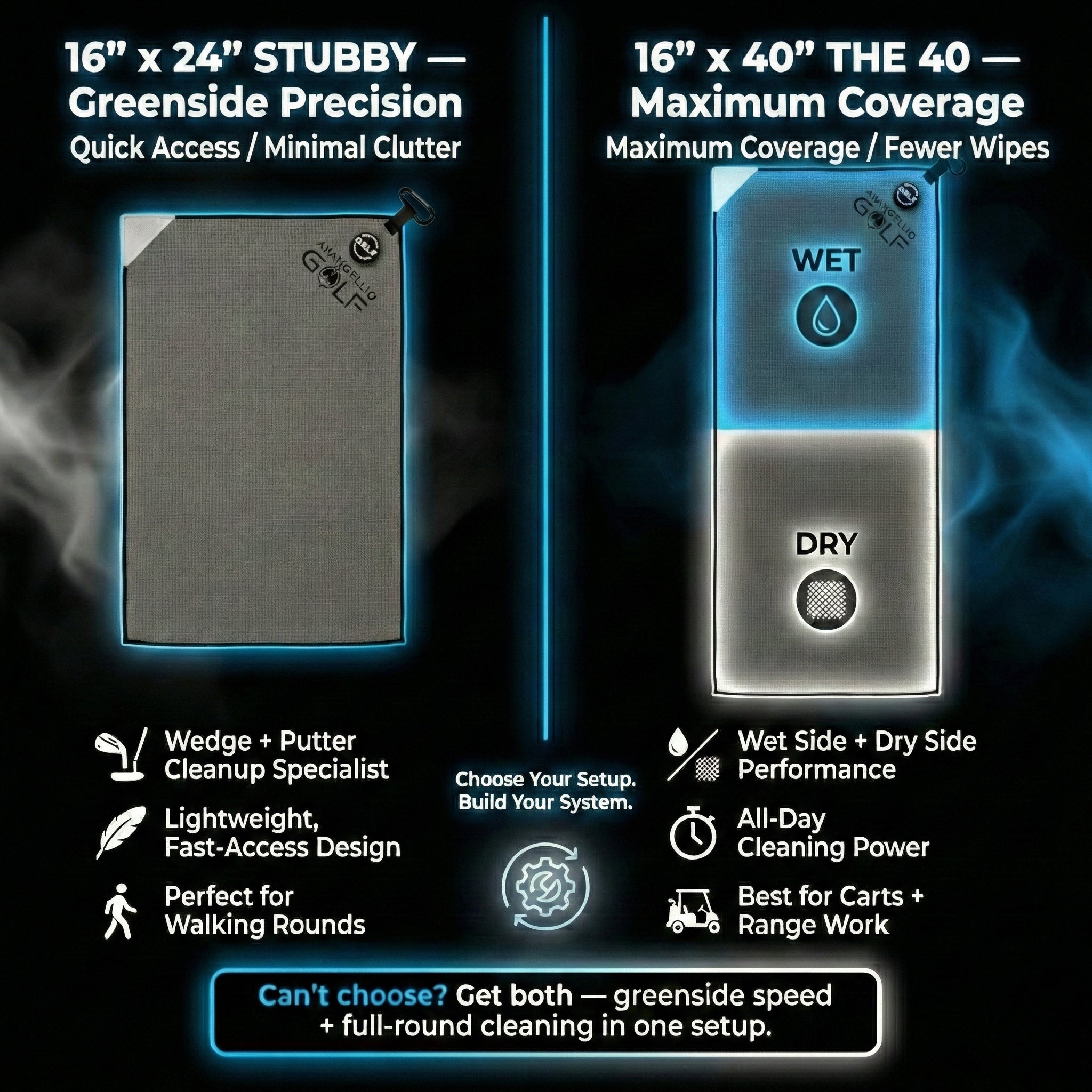 Magna-Anchor™ Magnetic Golf Towel – Stubby (16×24)